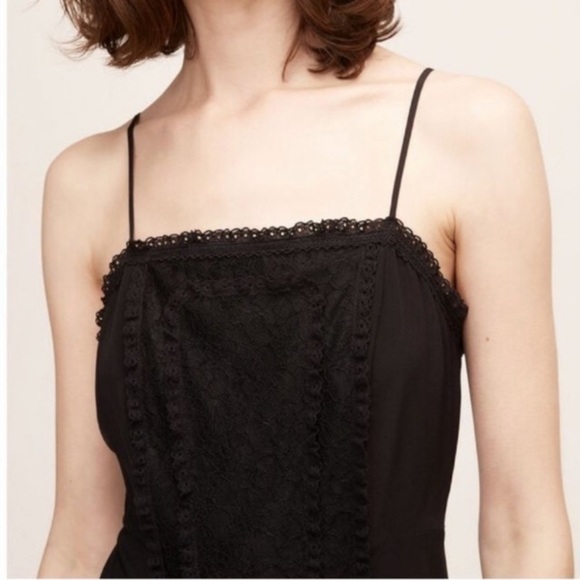 Rebecca Taylor Lace Patch Silk Midi Slipdress Sz 4 NEW - Picture 2 of 7